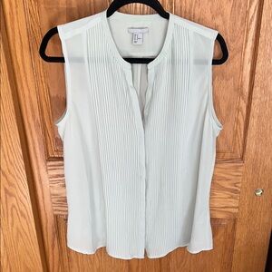 H&M Sheer Pleated Sleeveless Blouse